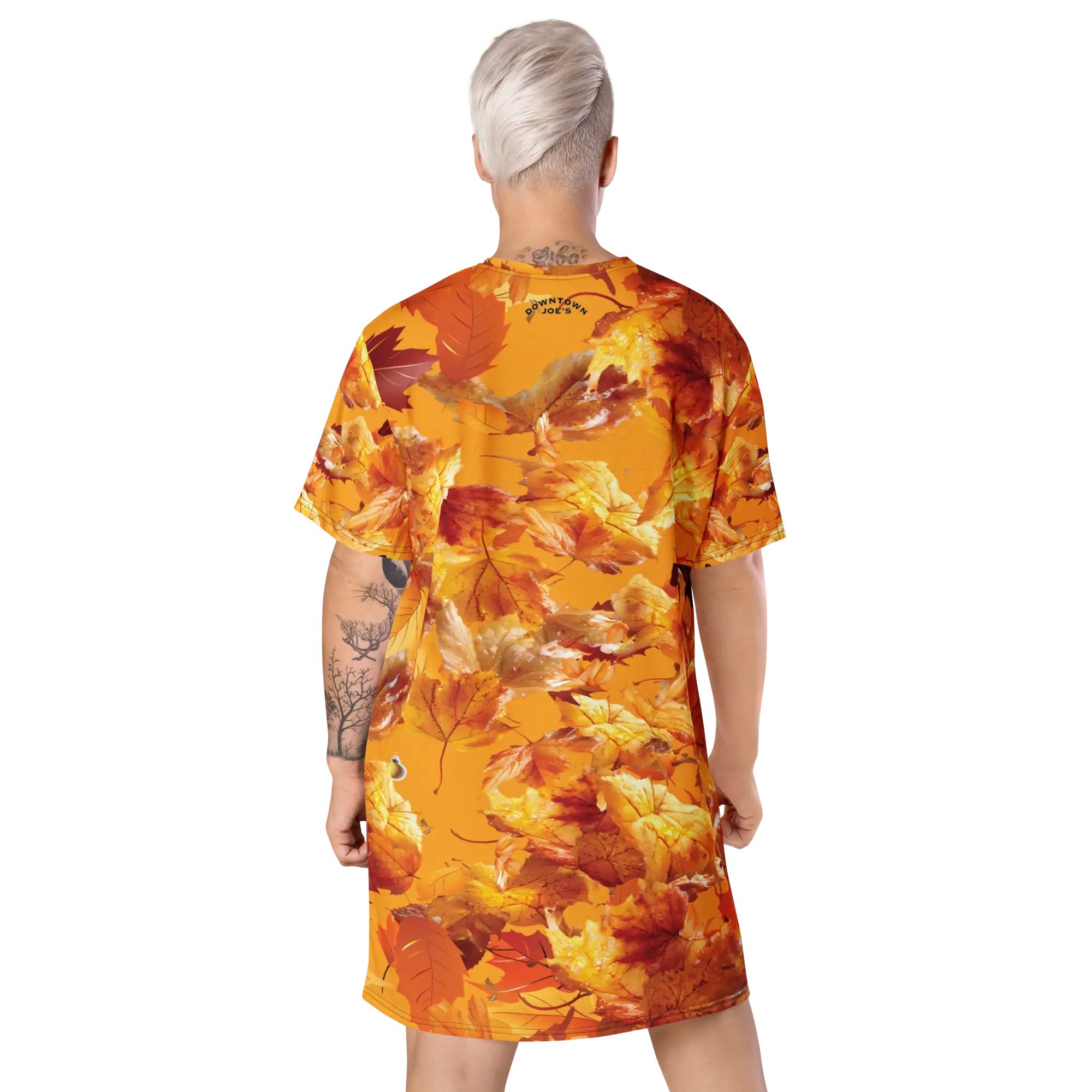 All Over Print T Shirt Dress White Back 68f3483a54e3b