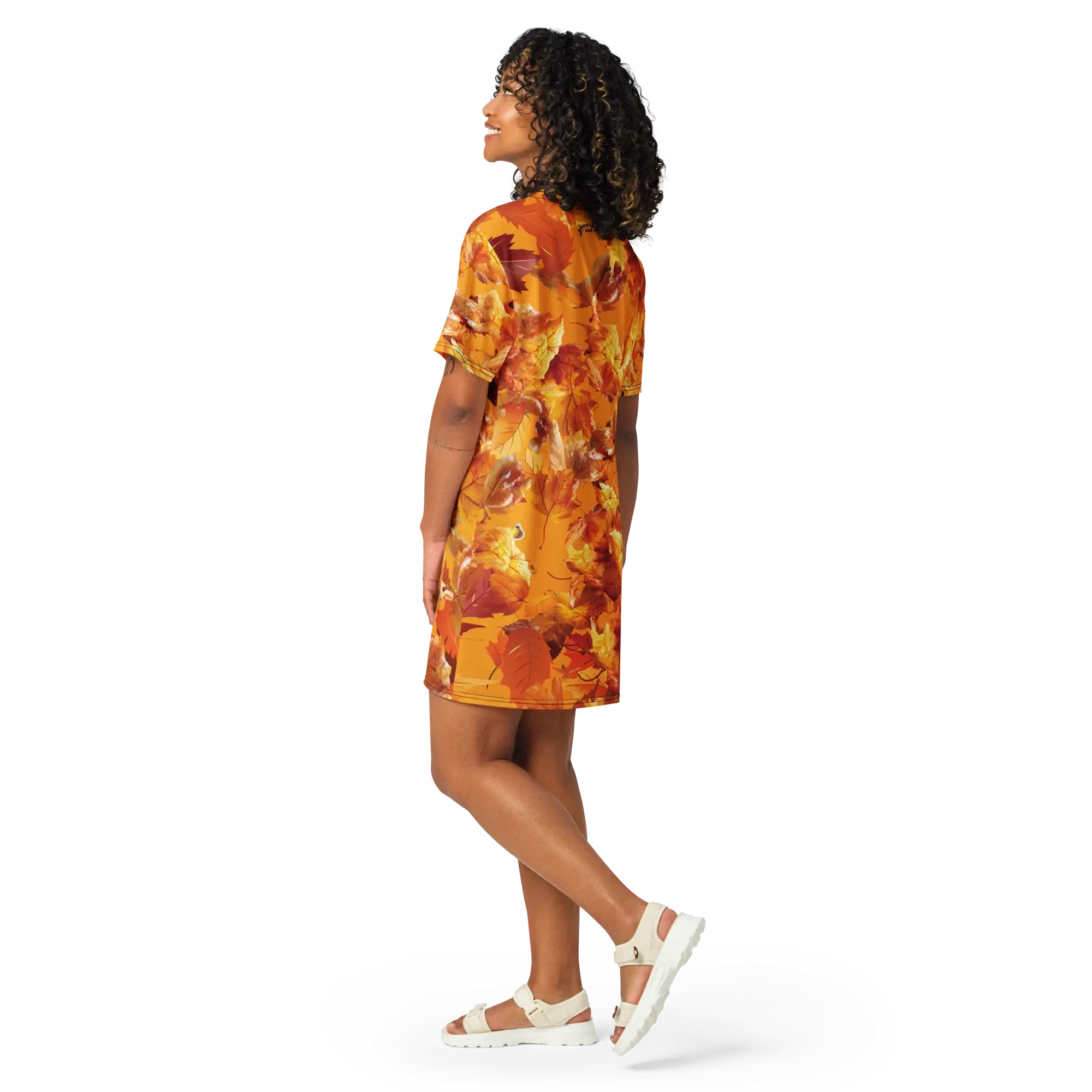 All Over Print T Shirt Dress White Back 68f3483a55d94