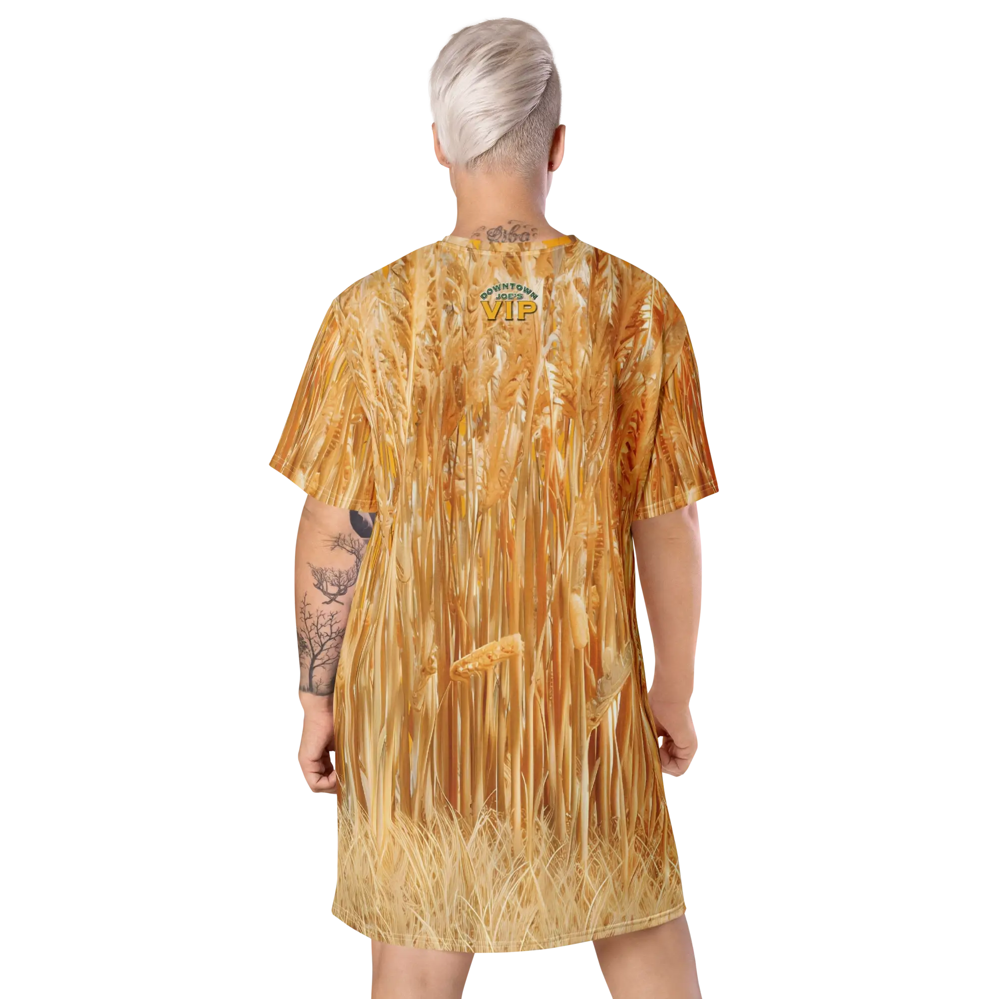 All Over Print T Shirt Dress White Back 68f349b69a299