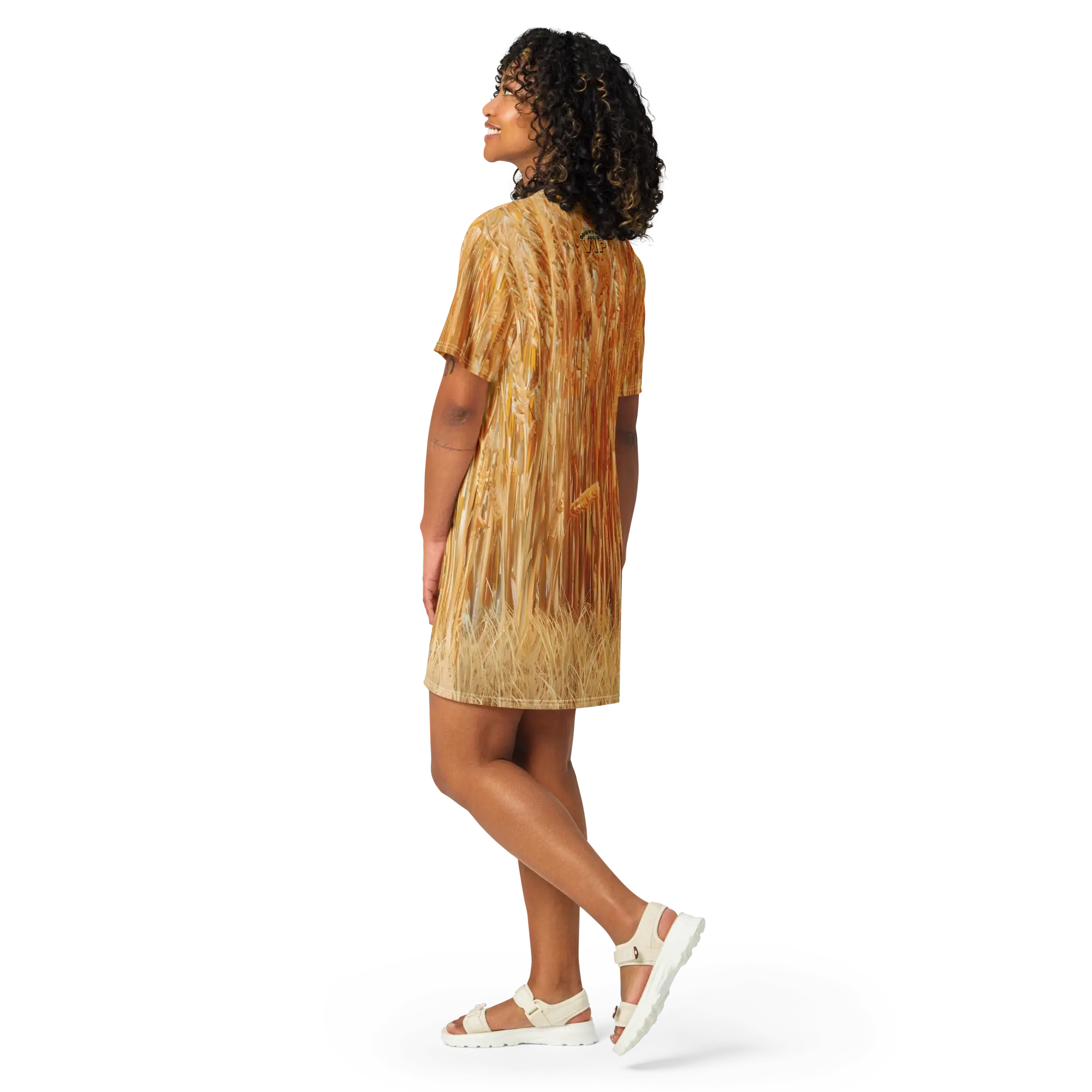 All Over Print T Shirt Dress White Back 68f349b69b412