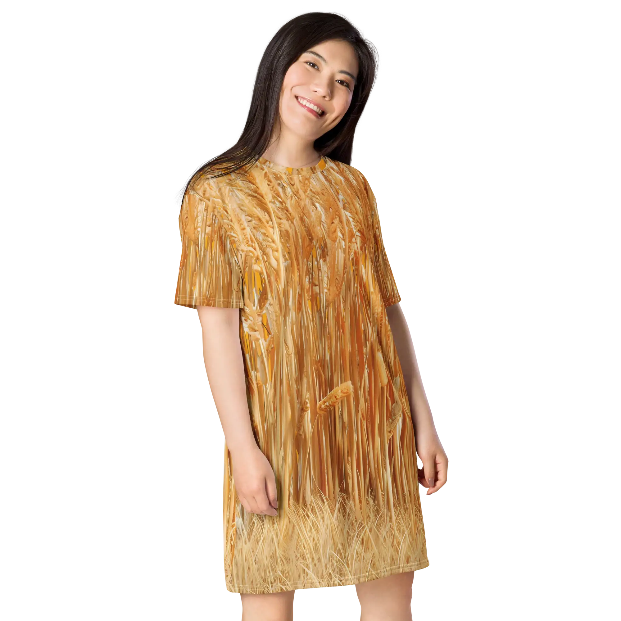 All Over Print T Shirt Dress White Right Front 68f349b699c9b